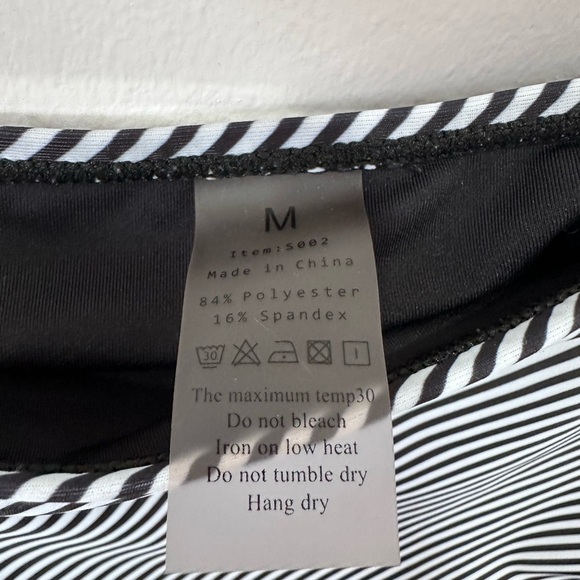 Black and White Striped Tankini Set - Picture 5 of 8